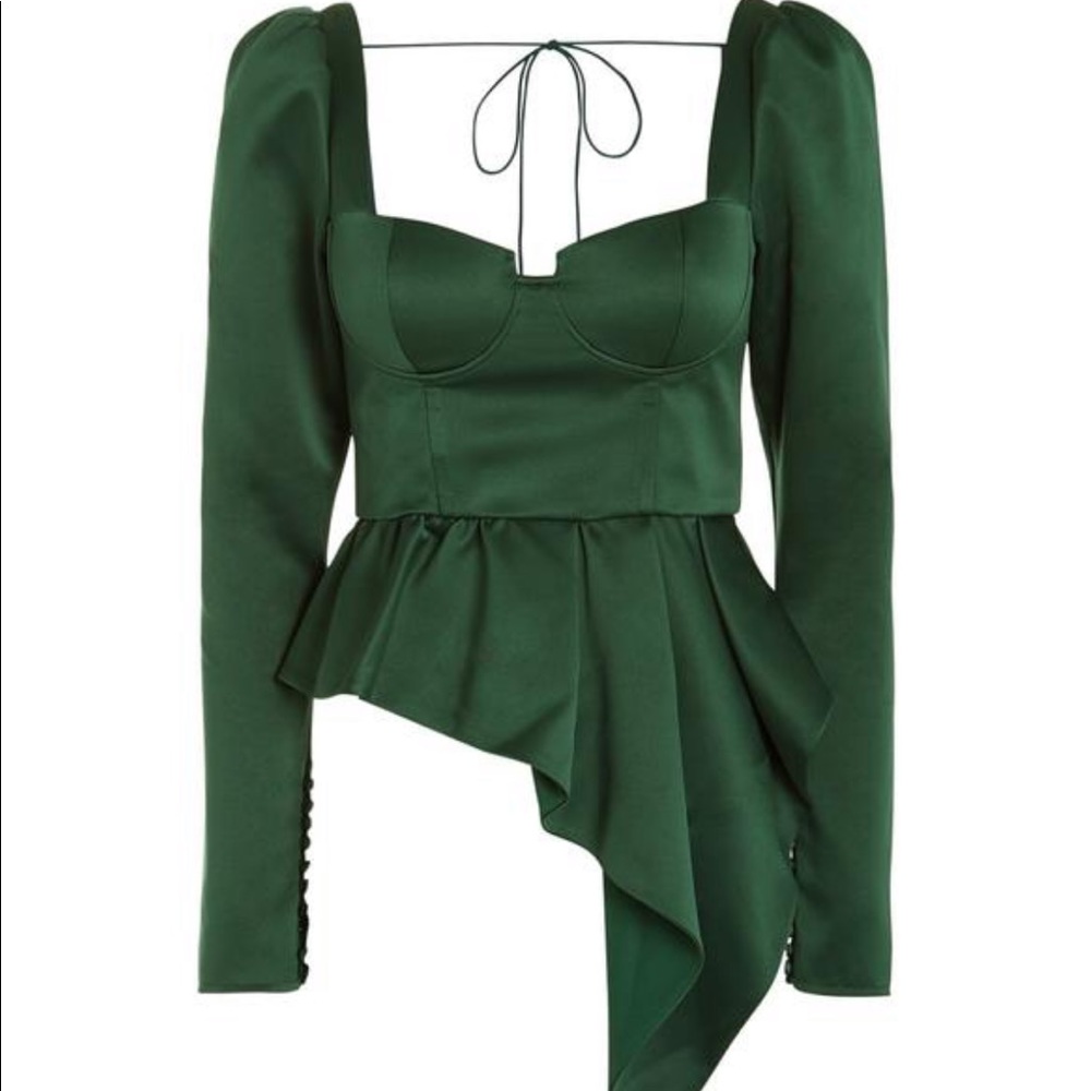 Self-Portrait Assymetric Duchess Satin Top